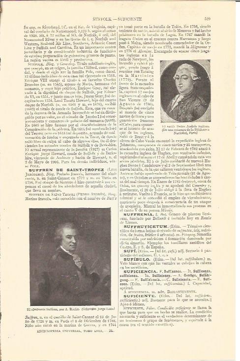 LAMINA V04296: Pedro Andres Suffren y el almirante Suffren, por A. Roslin