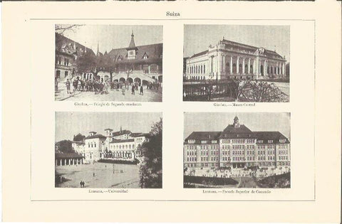 LAMINA V04308: Vistas de Ginebra y Lausana, Suiza