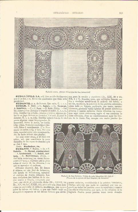 LAMINA V04258: Sudario vasco y sudario de San German siglo X