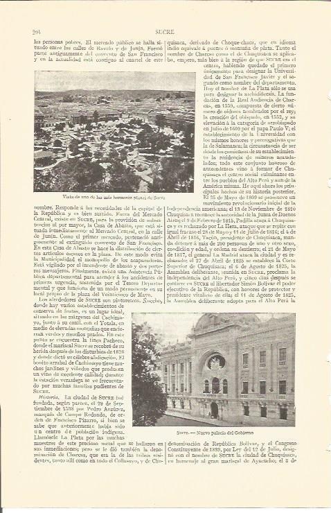 LAMINA V04249: Palacio del Gobierno de Sucre, Bolivia