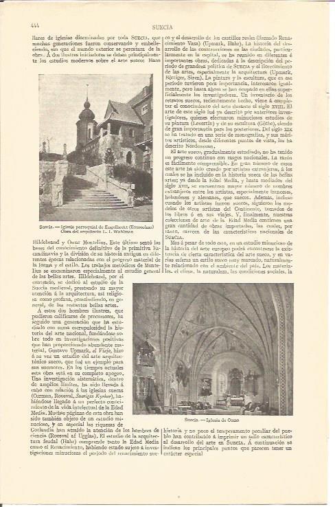 LAMINA V04278: Iglesia de Engelbrekt por L.I. Wahlman e iglesia de Osmo, Suecia