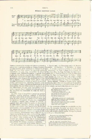 LAMINA V04273: Partitura himno nacional de Suecia