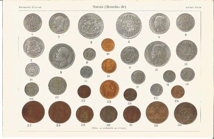LAMINA V04271: Monedas de Suecia