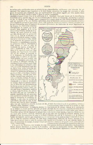 LAMINA V04268: Mapa forestal y de la industria maderera de Suecia