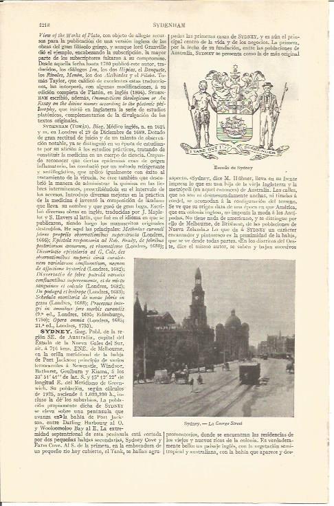 LAMINA V04383: Escudo y George Street en Sydney