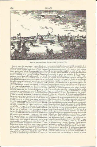 LAMINA V04358: Grabado aleman del puerto de Surate