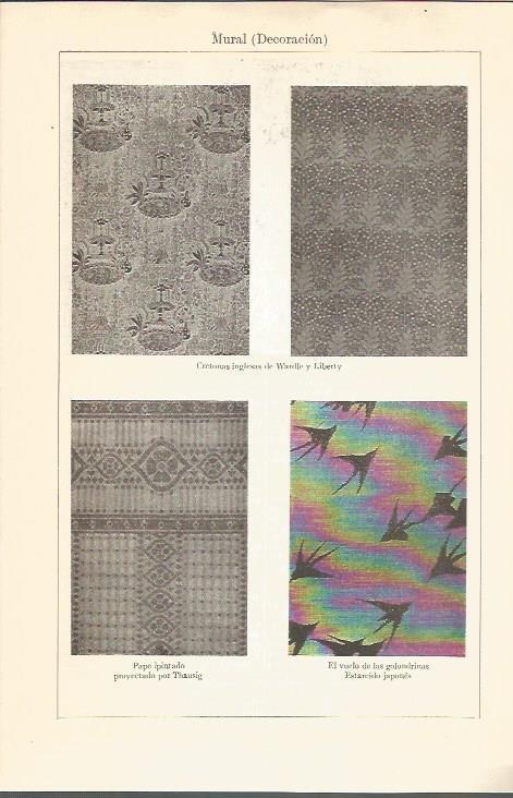 LAMINA V04580: Cretonas inglesas por Wardle y Liberty 