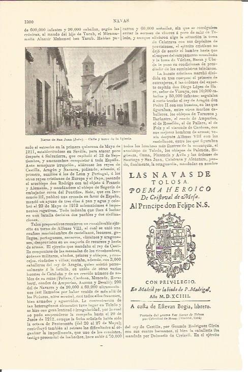 LAMINA V04772: Calle en Navas de San Juan, Jaen