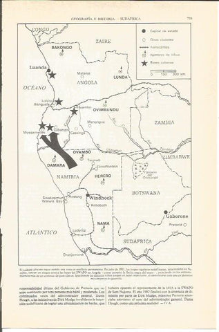 LAMINA V04848: Mapa del sudeste africano