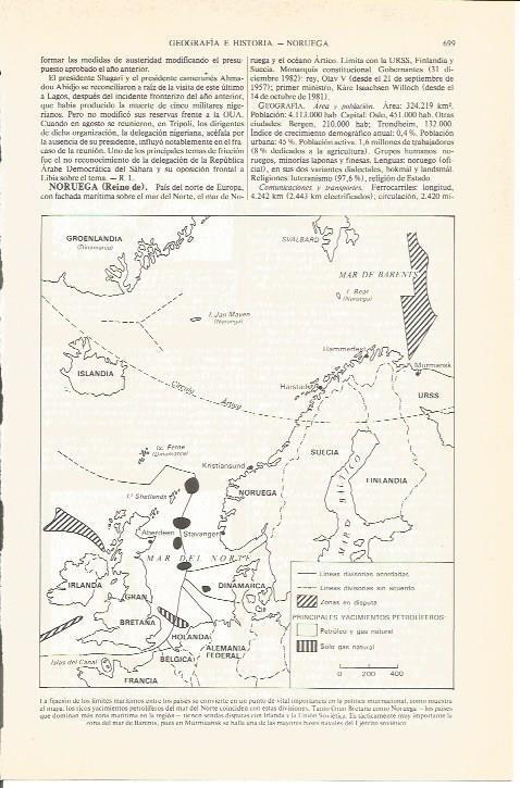 LAMINA V04836: Mapa yacimientos petroliferos del mar del Norte