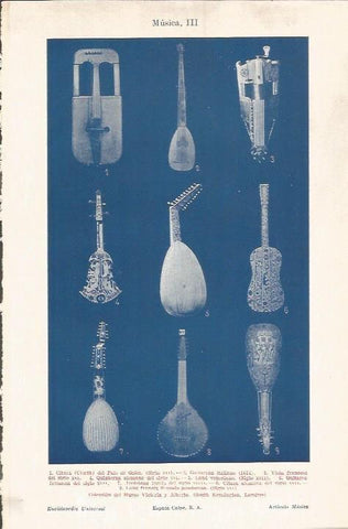 LAMINA V04659: Instrumentos de cuerda siglos XVI y XVII
