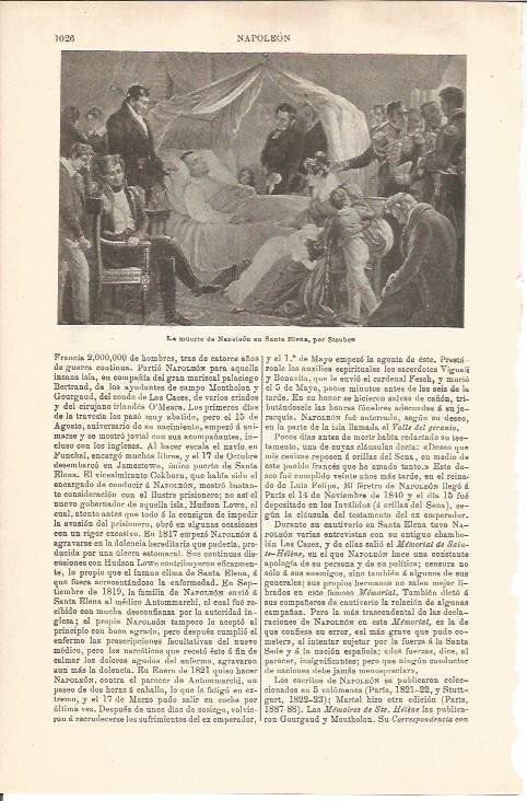 LAMINA V04722: La muerte de Napoleon en Santa Elena, por Steuben