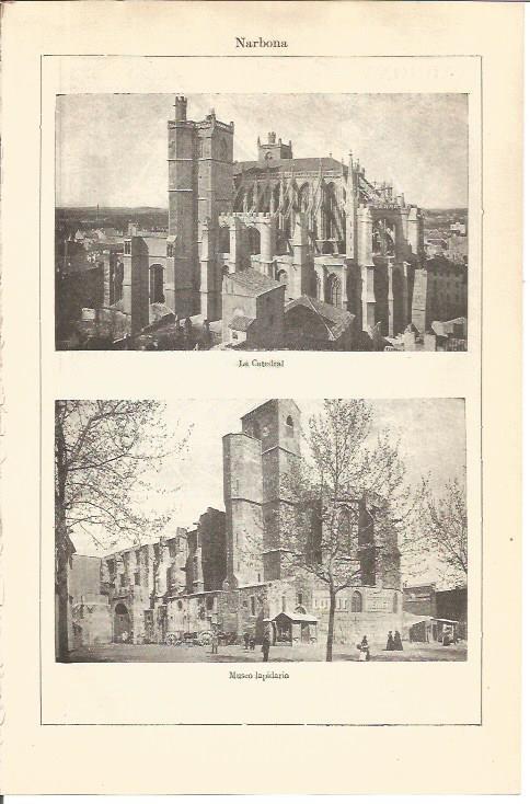 LAMINA V04743: Catedral y museo lapidario en Narbona, Francia
