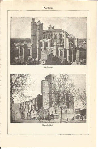 LAMINA V04743: Catedral y museo lapidario en Narbona, Francia