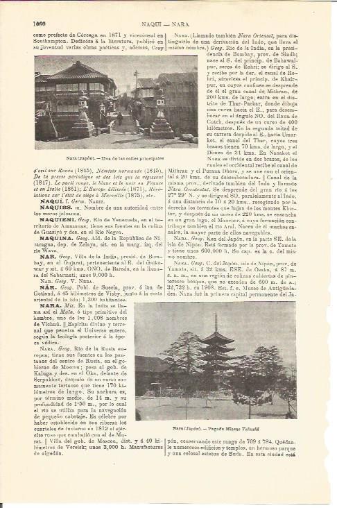 LAMINA V04736: Calle y Pagoda Mineno Yakushi en Nara, Japon