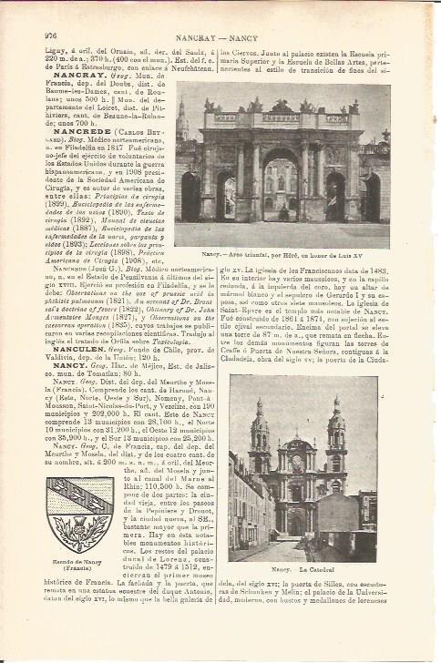 LAMINA V04705: Arco triunfal y Catedral en Nancy, Francia