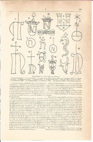 LAMINA V04681: Filigranas de papel con la letra N
