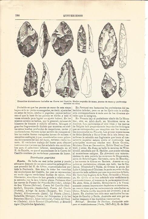 LAMINA V04677: Utensilios musterienses en Cueva del Castillo, Cantabria 