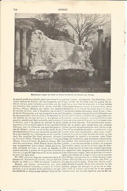 LAMINA V04676: Monumento a Alfredo de Musset por Mencel