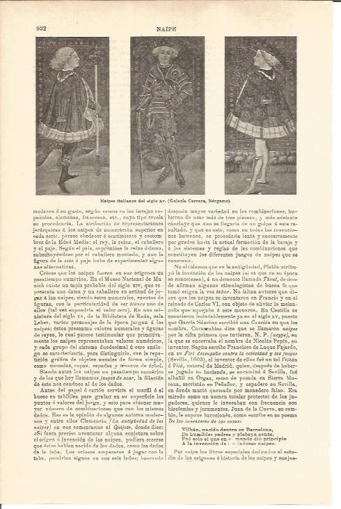 LAMINA V04690: Naipes italianos del siglo XV