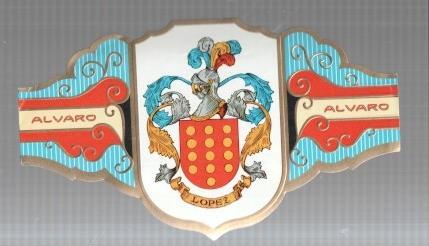 VITOLA fabrica de tabacos ALVARO: Heraldica: Lopez 