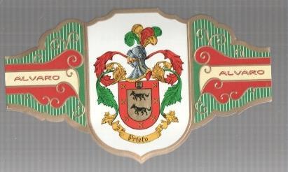 VITOLA fabrica de tabacos ALVARO: Heraldica: Prieto 