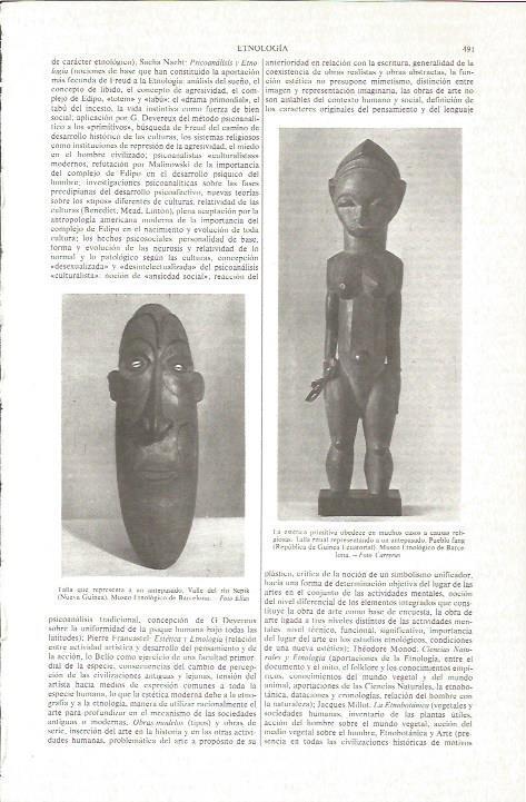 LAMINA V06164: Talla del pueblo fang, Guinea Ecuatorial