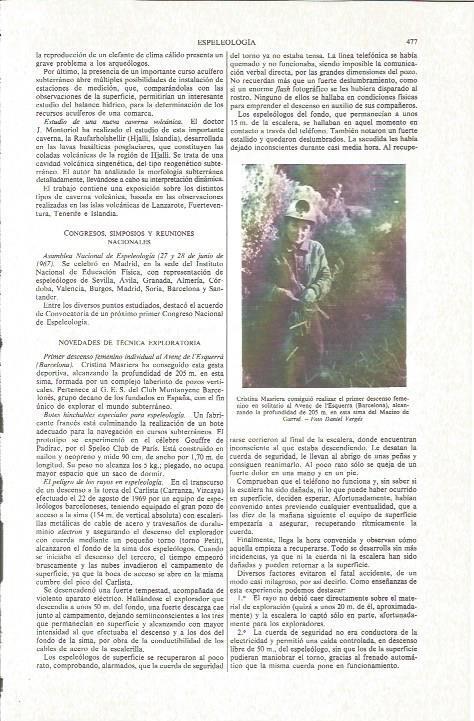 LAMINA V06157: Cristina Masriera espeologa