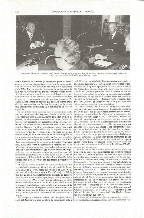 LAMINA V06216: Carlos Arias Navarro junto al generalisimo Franco