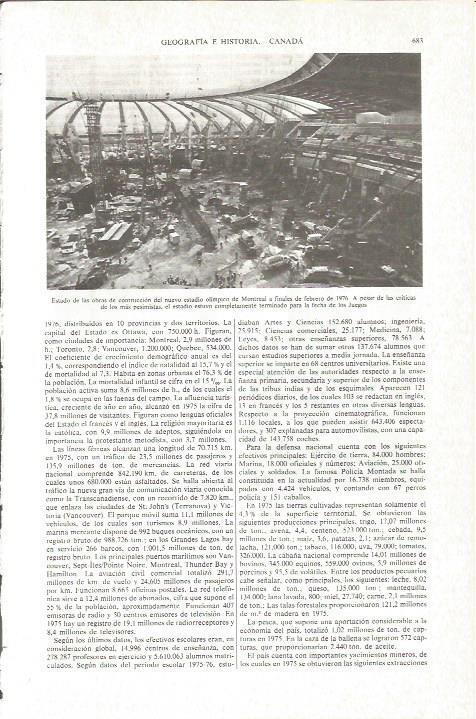 LAMINA V06200: Construccion del estadio olimpico de Montreal en 1976