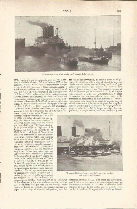 LAMINA V06052: Transatlanticos Mauretania y France