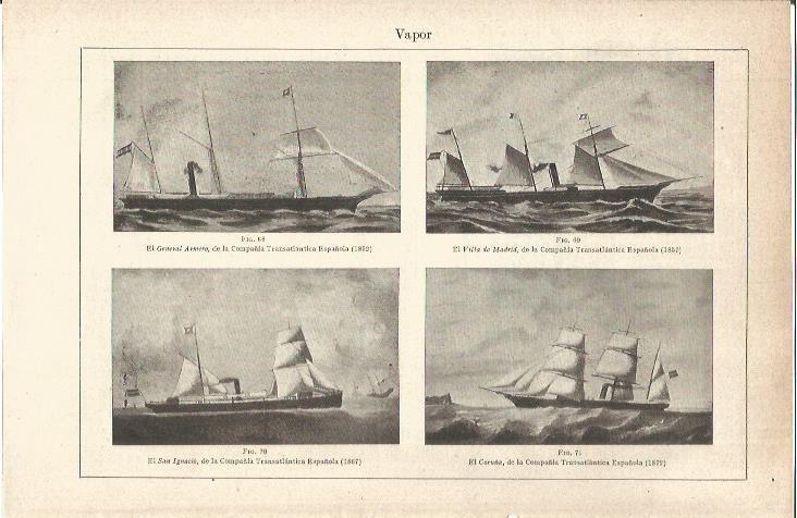 LAMINA V06044: Barcos de vapor de la Compañía Transatlantica Española