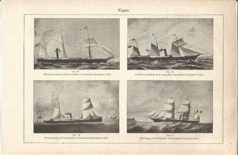 LAMINA V06044: Barcos de vapor de la Compañía Transatlantica Española