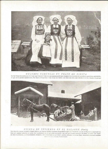 LAMINA V06360: Traje de fiesta mujeres noruegas