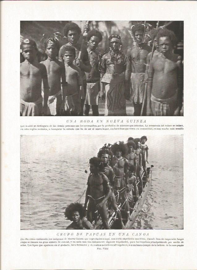 LAMINA V06411: Indigenas de Papua en una canoa