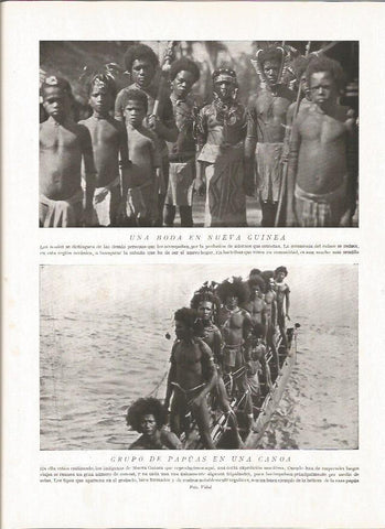 LAMINA V06411: Indigenas de Papua en una canoa