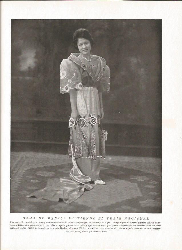 LAMINA V06412: Dama de Manila con el traje tradicional