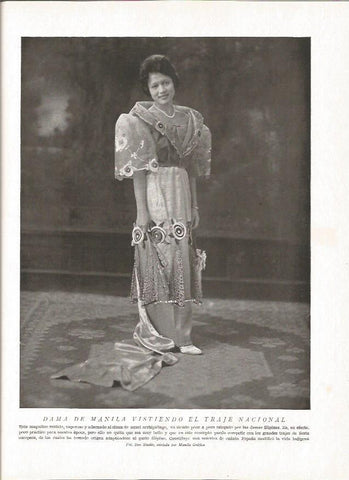 LAMINA V06412: Dama de Manila con el traje tradicional