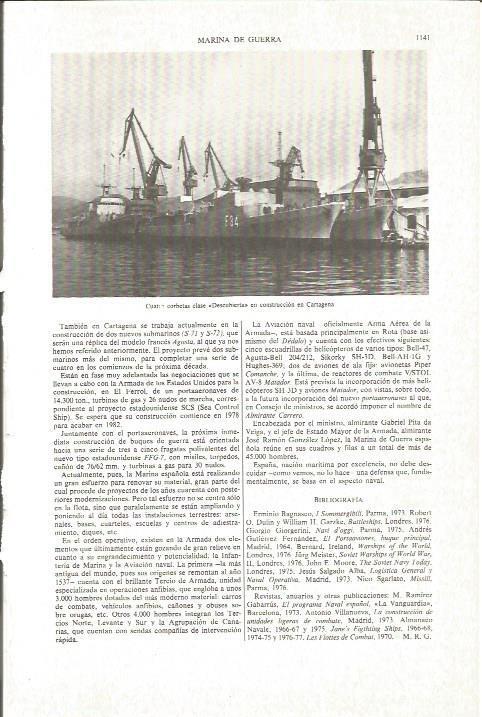 LAMINA V06288: Corbetas clase Descubierta