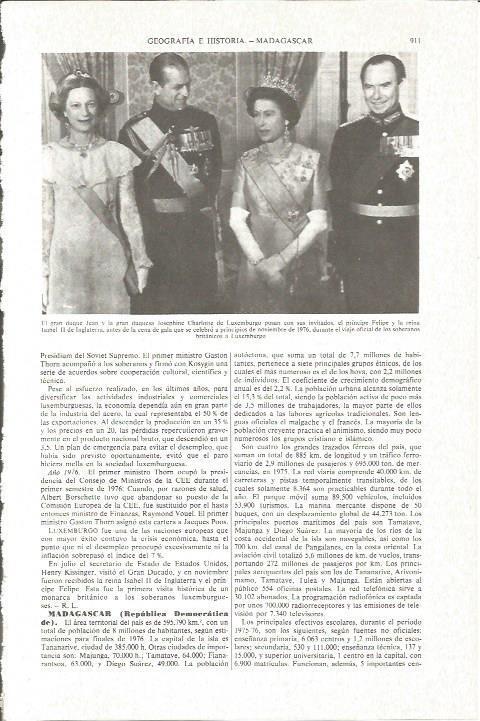 LAMINA V06253: Los duques de Luxemburgo e Isabel II en 1976