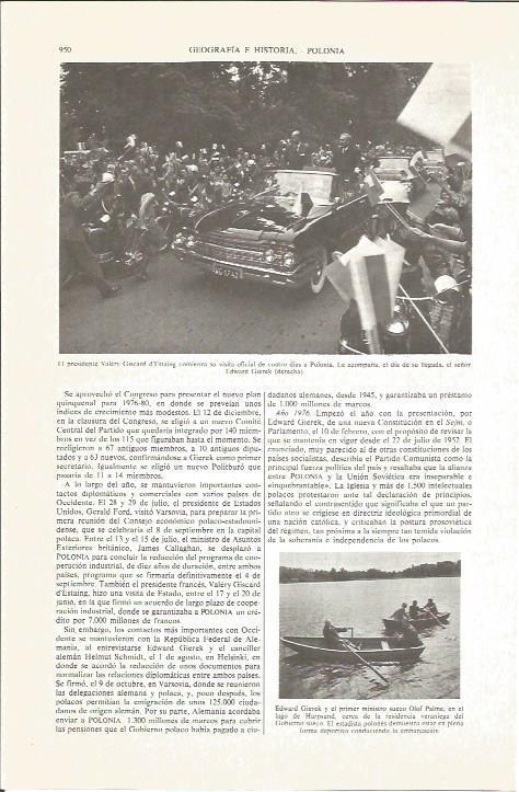 LAMINA V06261: Valery Giscard d'Estaing en Polonia