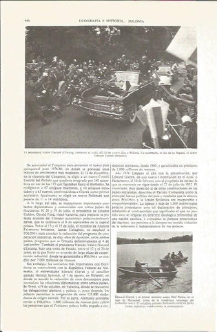 LAMINA V06261: Valery Giscard d'Estaing en Polonia