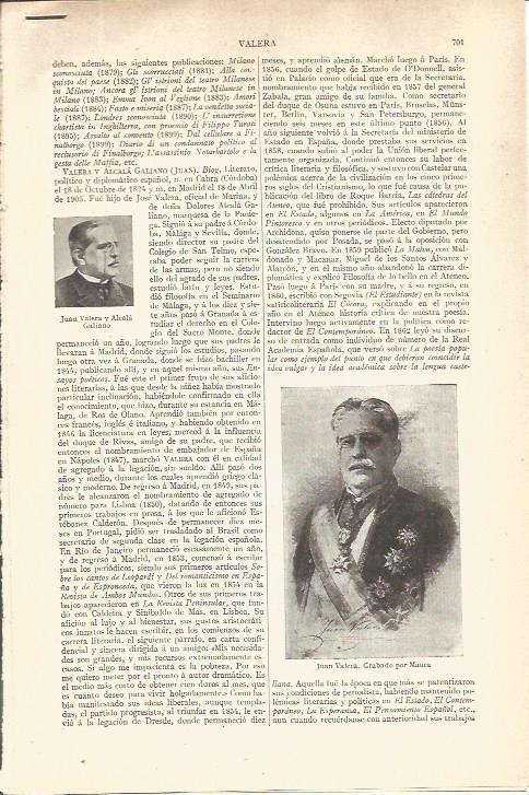 LAMINA V06337: Entrada de Juan Valera y Alcala Galiano