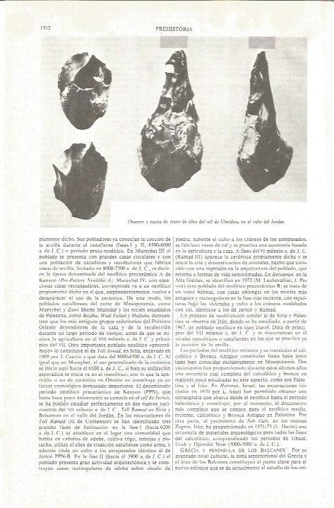 LAMINA V06312: Hacha de silex de Ubeidiya