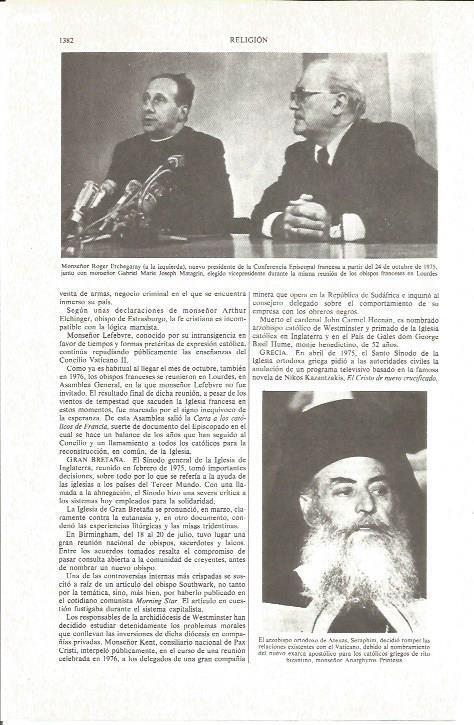 LAMINA V06317: Monseñor Roger Etchegaray en 1975