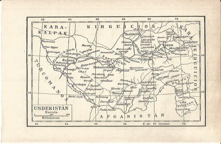 LAMINA V05740: Mapa de Usbekistan