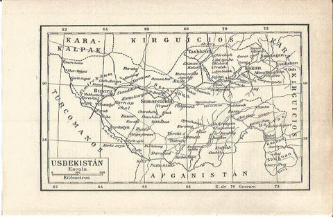 LAMINA V05740: Mapa de Usbekistan