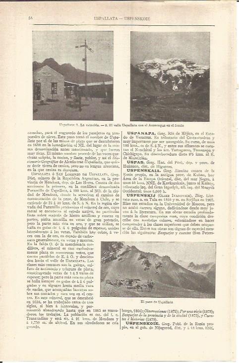 LAMINA V05743: Vistas de Uspallata, Argentina