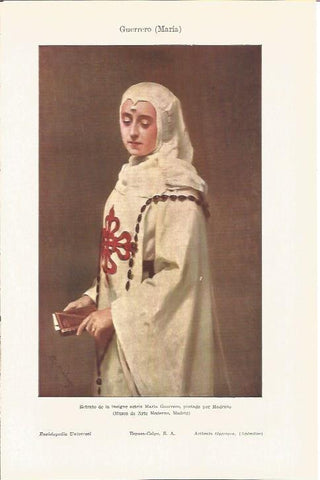 LAMINA V05702: Retrato de la actriz Maria Guerrero, por Madrazo