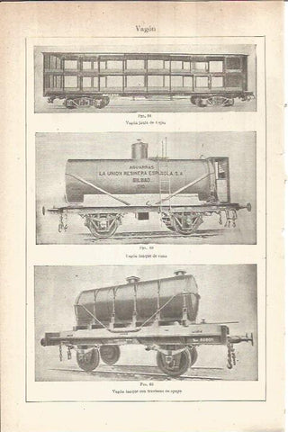 LAMINA V05784: Vagon jaula y vagon tanque